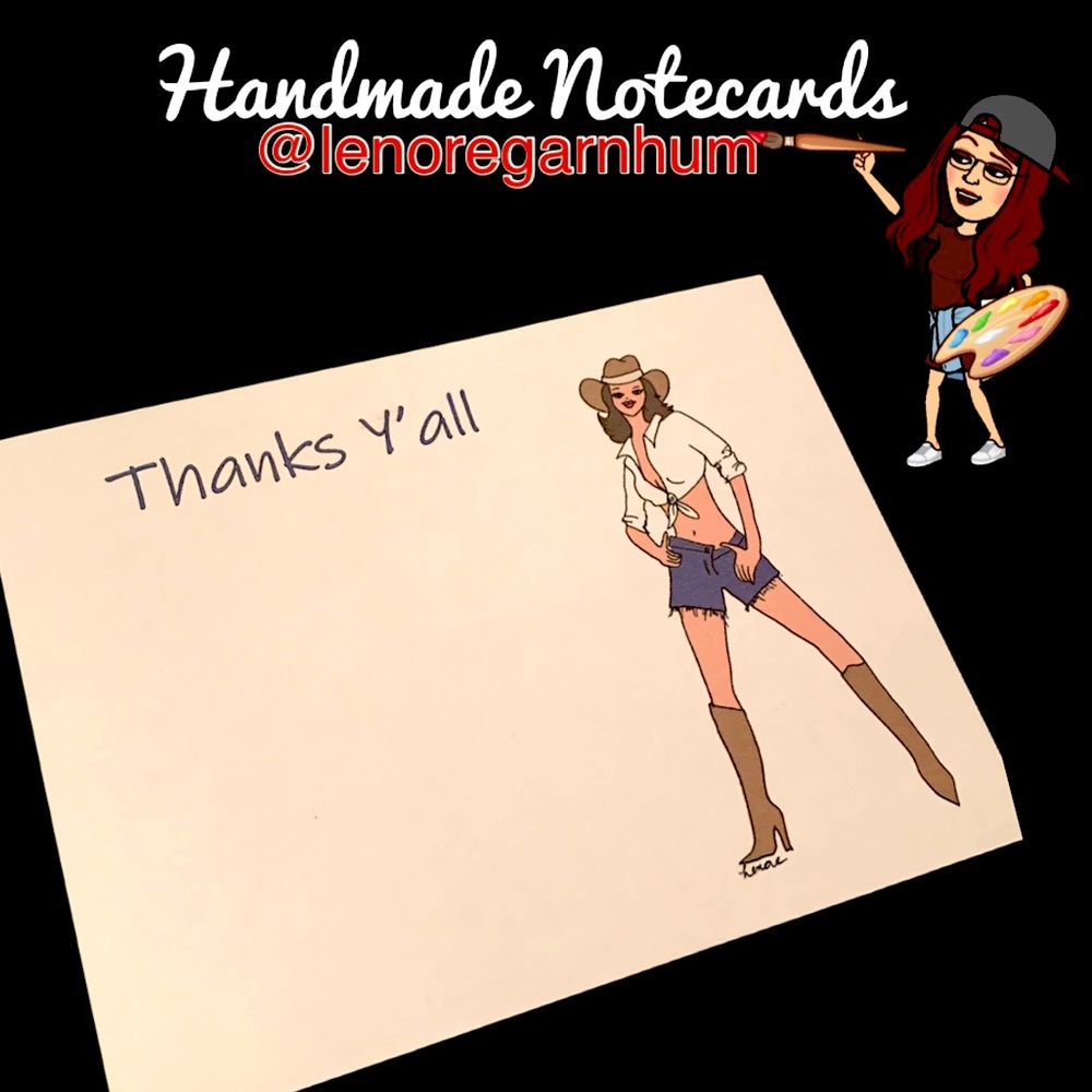 20 Thanks Y’all Country Girl note cards - Picture 1 of 1